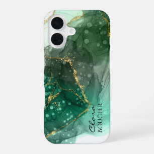 Sacramento Green Alcohol Ink Customizable iPhone 16 Case