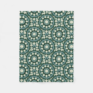 Sacramento Green and Cerulean Blue Mandala Fleece Blanket