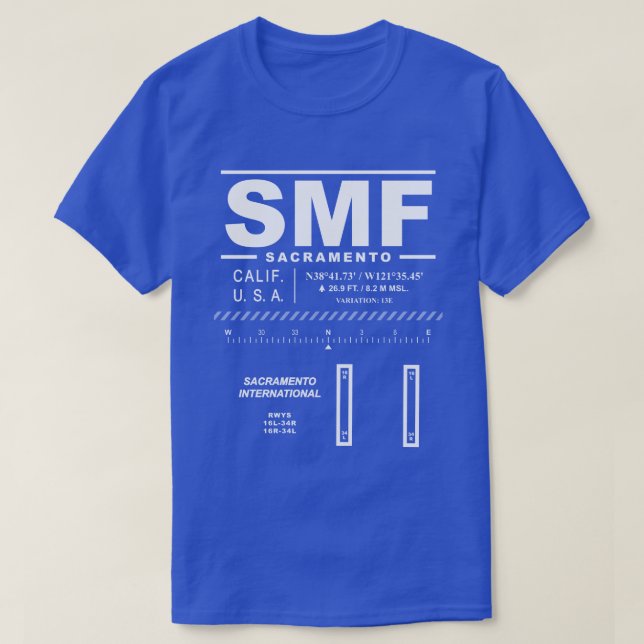 Sacramento International Airport SMF T-Shirt (Design Front)