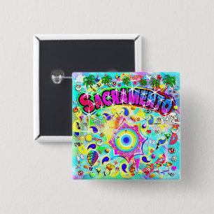 Sacramento Mystic Dance 2 Inch Square Button