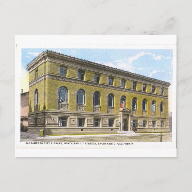 Sacramento Public Library Historical Postcard (Front)