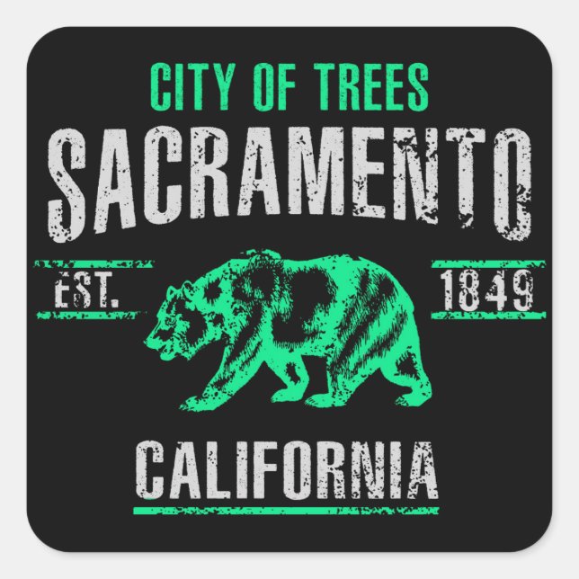 Sacramento Square Sticker (Front)