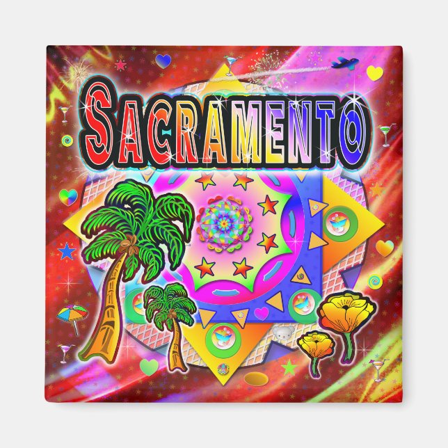Sacramento Tropical Friends Magnet (Front)