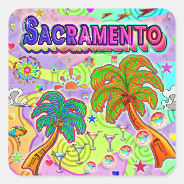 Sacramento Vacation Cible Sticker (Devant)