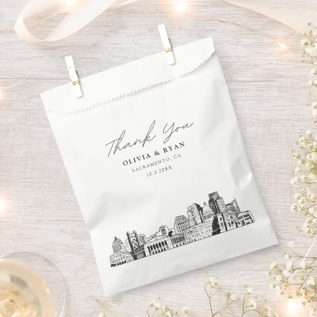 Sacramento Wedding Personalized Favour Bag  (Clipped)
