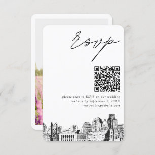 Sacramento Wedding RSVP QR Code Small  Enclosure Card