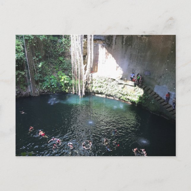 Sacré bleu Cenote, Ik Kil, Mexique #4 Carte postal (Devant)