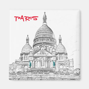 Sacre Coeur Basilica on Montmartre hill, Paris Magnet