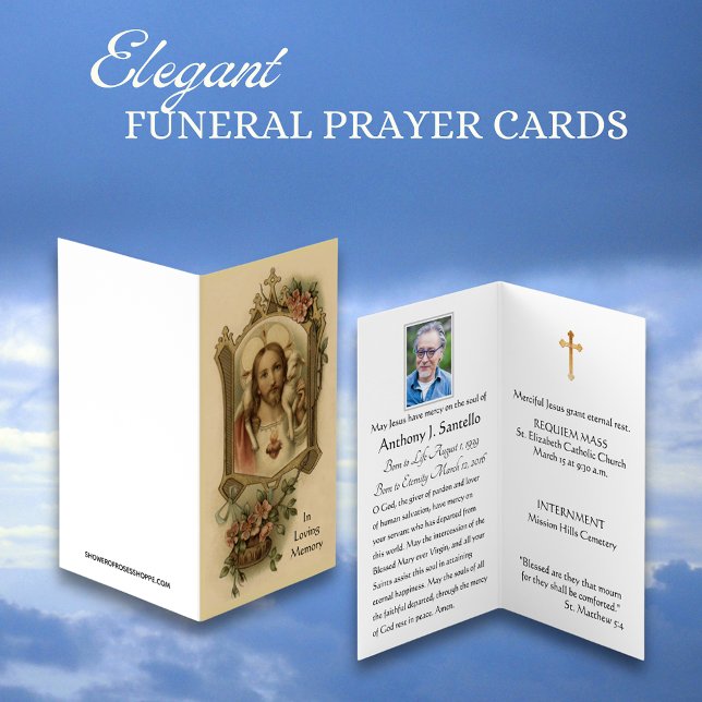 Sacré Coeur catholique Funérailles Carte Sainte (Créateur téléchargé)