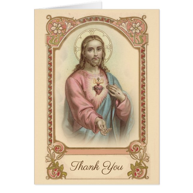 Sacré Coeur catholique Jésus Condolence Merci (Devant)