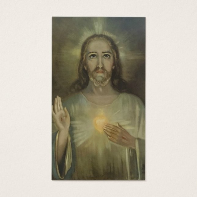 Sacré Coeur de Jésus Carte Sainte avec prière (Devant)