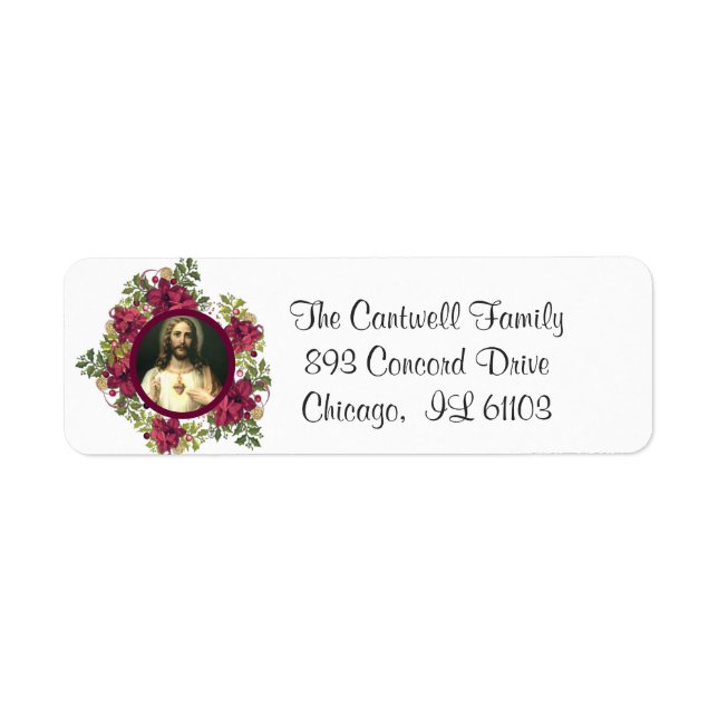 Sacré Coeur de Jésus Noël Floral Catholique (Devant)