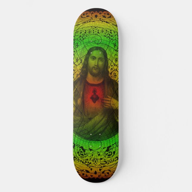 Sacré Coeur De Jésus Rastafari Skateboard (Recto)