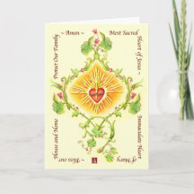 Sacré Coeur du Christ avec carte de voeux