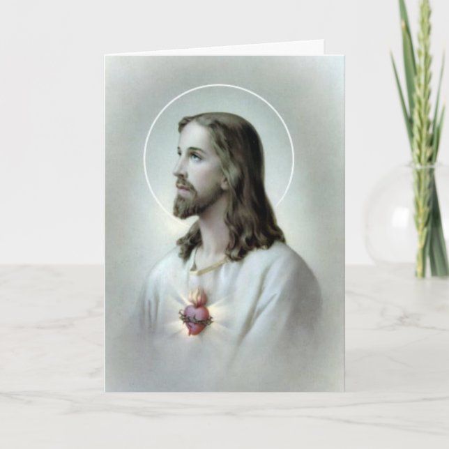 Sacré Coeur Jésus Condolence catholique Merci (Devant)