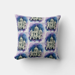 Sacré-Cœur Montmartre Canvas Paris Throw Pillow