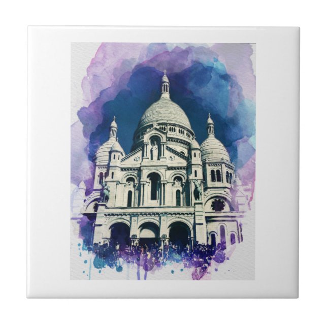 Sacré-Cœur Montmartre Paris France Architecture Tile (Front)