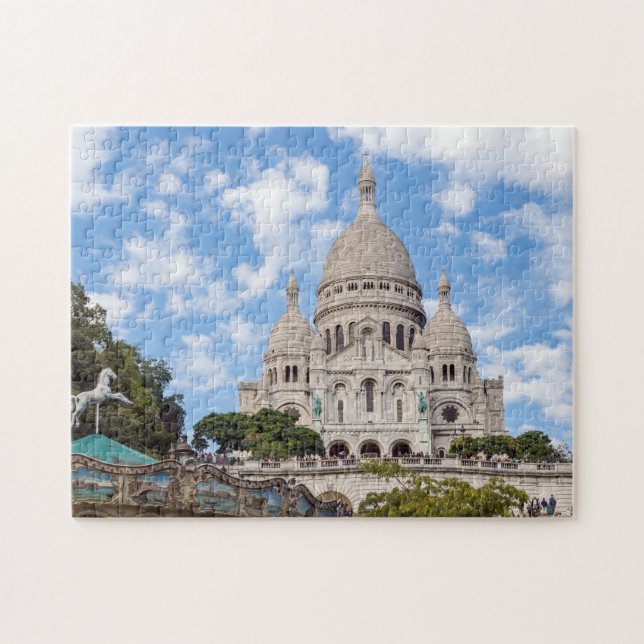 Sacre Coeur on Montmartre hill - Paris, France Jigsaw Puzzle (Horizontal)