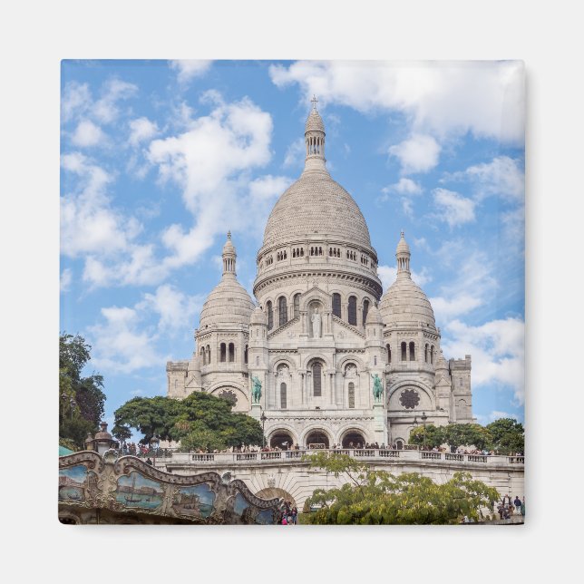 Sacre Coeur on Montmartre hill - Paris, France Magnet (Front)