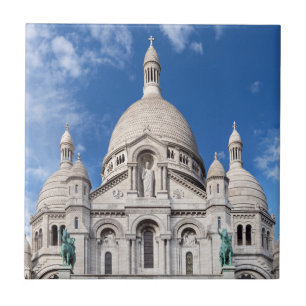 Sacre Coeur on Montmartre hill - Paris, France Tile