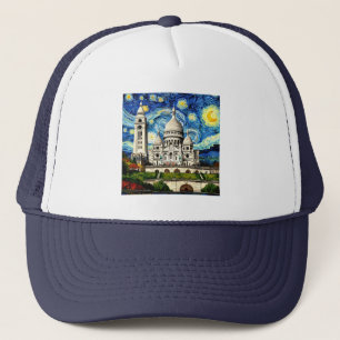 Sacre-Coeur Paris France Starry Night Trucker Hat