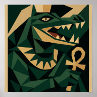 Sacré Sobek Divine Crocodile Dieu Poster