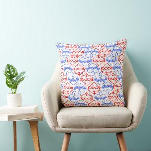 Sacred and Immaculate Hearts Pattern Throw Pillow