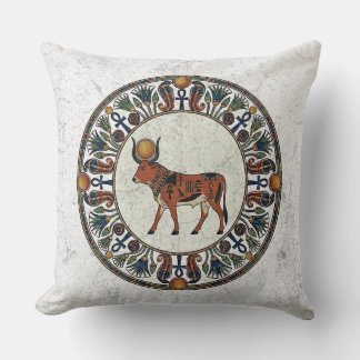 Sacred Apis Bull: Strength & Vitality Throw Pillow