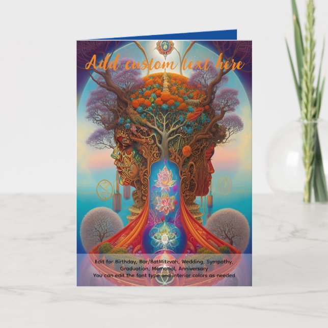 Sacred Art Mystical Tree of Life Spiritual Dreamer Card (Front)