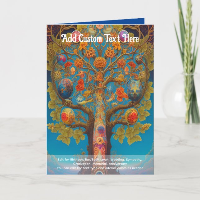 Sacred Art Mystical Tree of Life Spiritual Dreamer Card (Front)