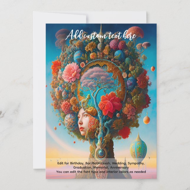 Sacred Art Mystical Tree of Life Spiritual Dreamer Invitation (Front)