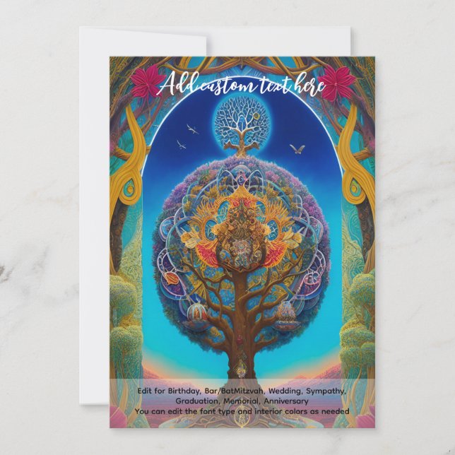 Sacred Art Mystical Tree of Life Spiritual Dreamer Invitation (Front)