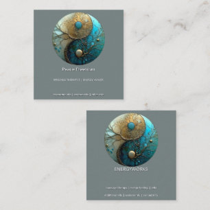 Sacred Balance Yin Yang Symbol Square Business Card