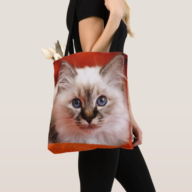 Sacred Birman Kitten Tote Bag (Close Up)