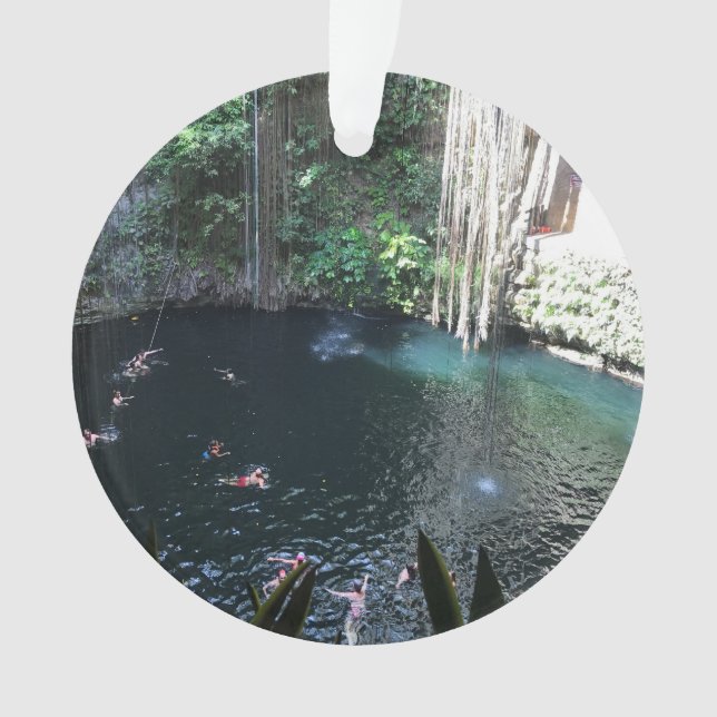 Sacred Blue Cenote, Ik Kil, Mexico #2 Ornament (Front)