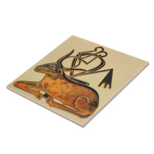 Sacred Bull Egyptian 3D 3 Tile