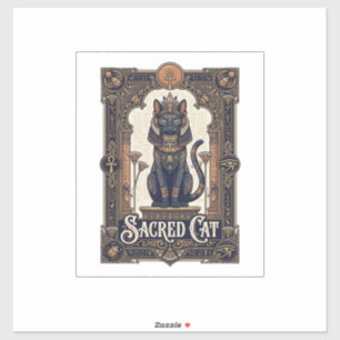 Sacred Cat Cat Ancient Egypt Vintage Vector Art Sh
