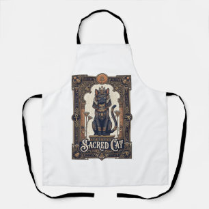 Sacred Cat Cat Ancient Egypt Vintage Vector Art Sh Apron