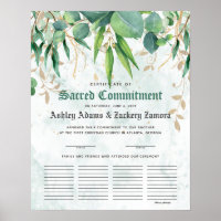 Sacred Commitment Guest Book Wedding Certificate