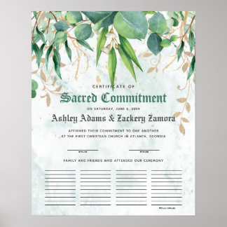 Sacred Commitment Guest Book Wedding Certificate