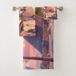 Sacred Desert Guardian Bath Towel Set