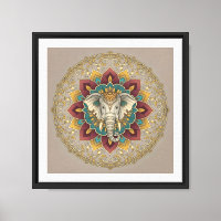Sacred Elephant Mandala Wall Art