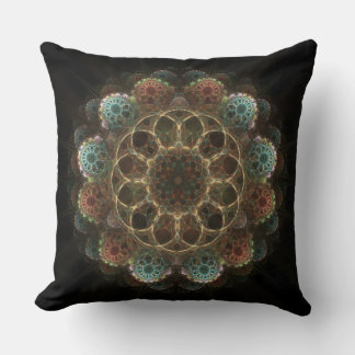 Sacred esoteric fractal ornament throw pillow