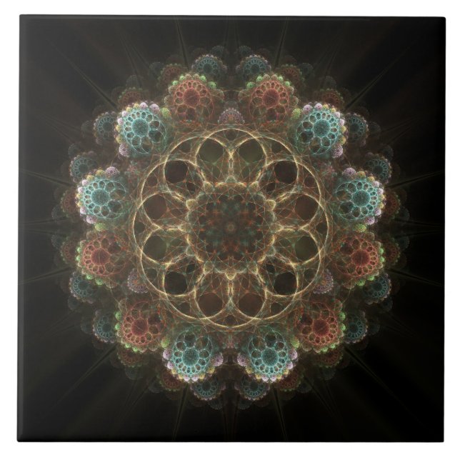 Sacred esoteric fractal ornament tile (Front)