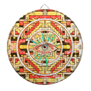 Sacred Eye Geomethric Tribal/Ethnic Pattern Dartboard