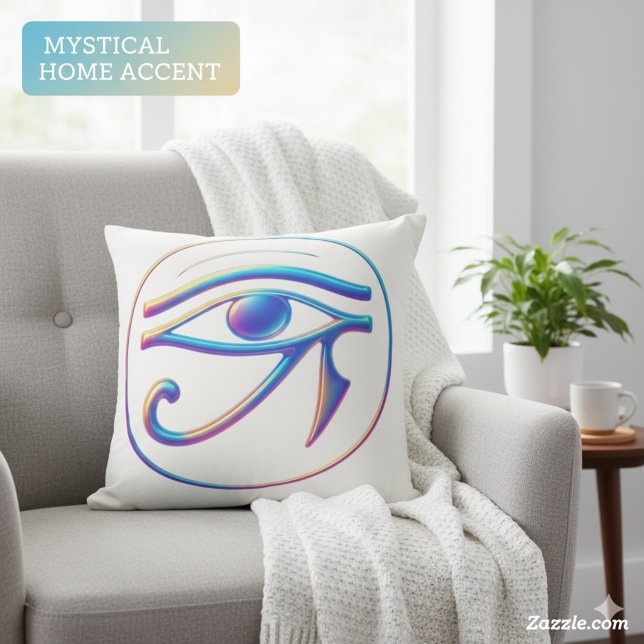Sacred Eye of Horus Mystical Modern Art Throw Pillow (Creator Uploaded)