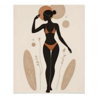 Sacred Feminine Silhouette | Modern African Goddes Poster
