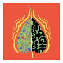 sacred fig leaf artistic poster