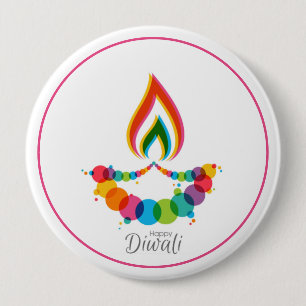 Sacred Flame Rising Diwali 4 Inch Round Button
