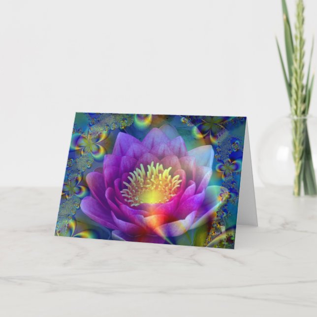 Sacred flower of Peace and Love Holiday Card (Front)